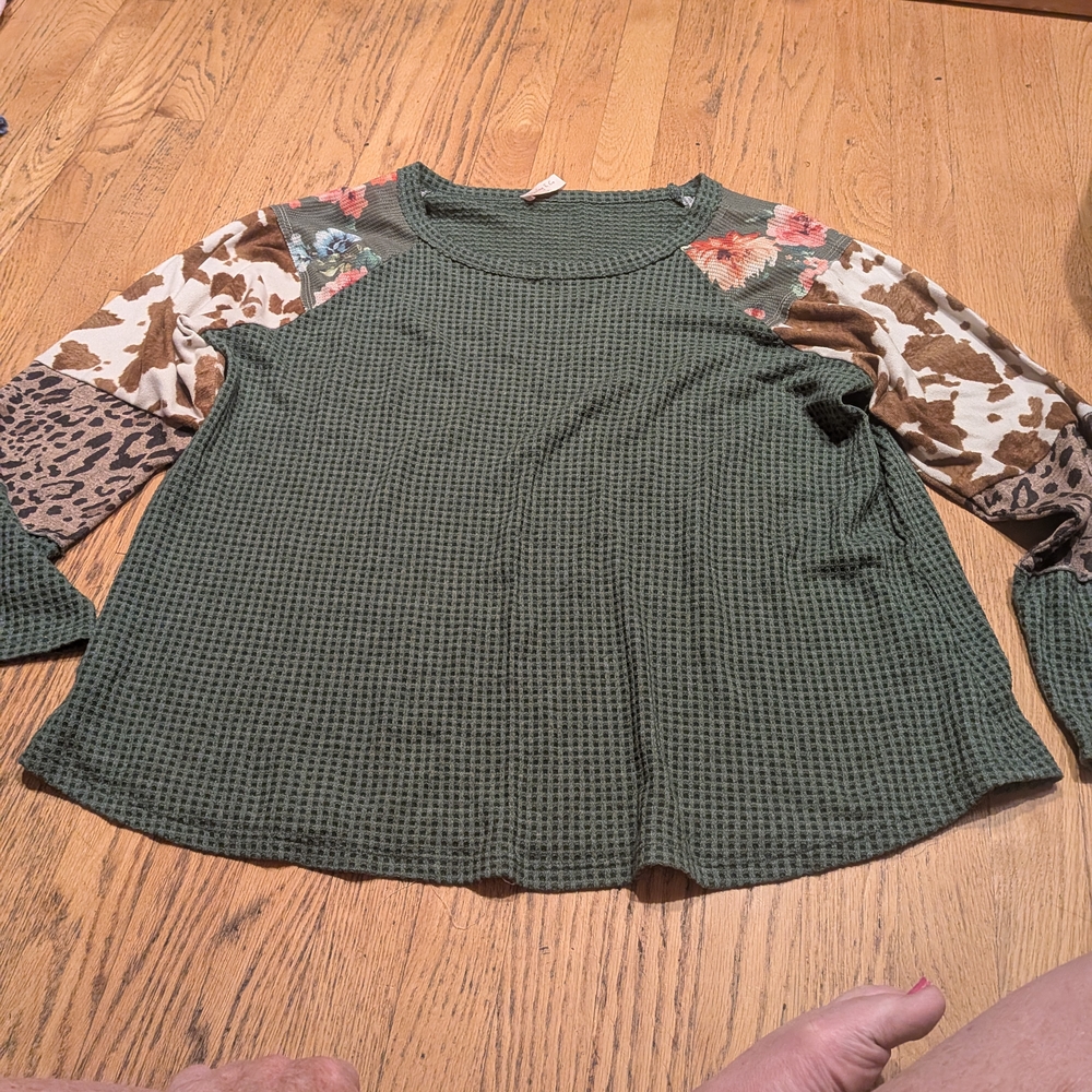 Hailey & Co 3X  MULTI PATTERNED Women's Tunic Top SHIRT FALL